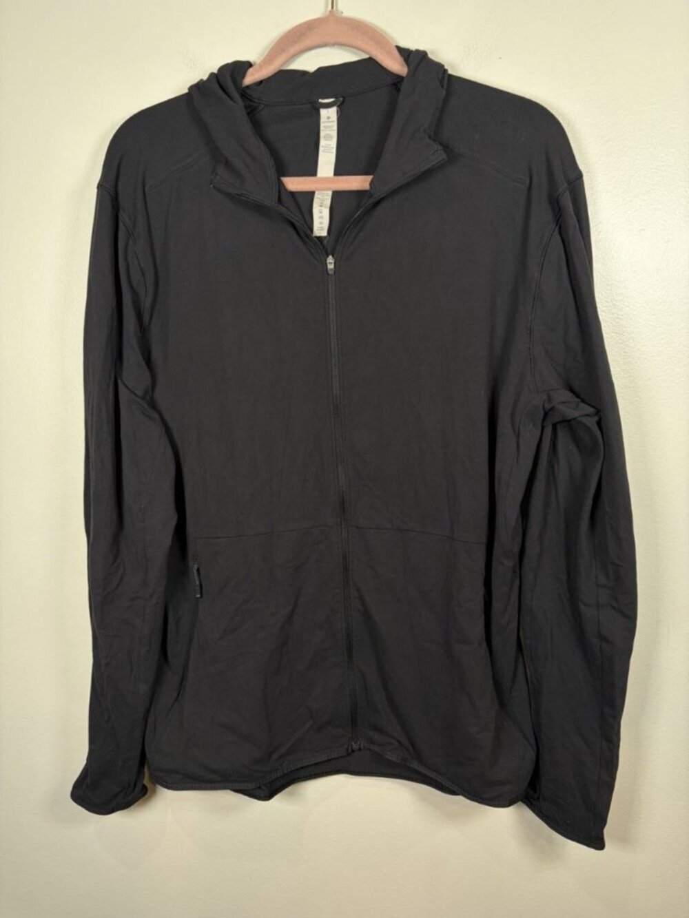 Lululemon Surge Full Zip Jacket Mens Size Large Black Running Lightweight Hood